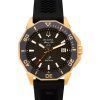 Bulova Marine Star Black Silicone Strap Brown Dial Precisionist Quartz Diver's 200M 98B421 Men's Watch