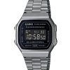 Casio Vintage Digital rustfrit stål armbånd Black Dial Quartz A168WGG-1B unisex ur