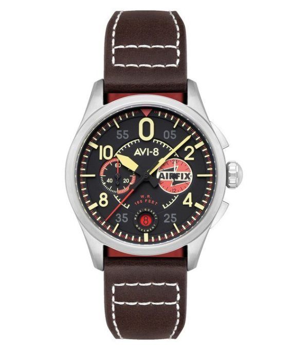 AVI-8 Spitfire Lock Chronograph Airfix Edition Raven Black Dial Quartz AV-4089-09 herreur