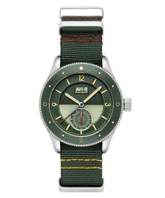 AVI-8 Flyboy Airmaster Sector Meca-Quartz Vert Grøn Nylonrem Grøn Urskive AV-4112-02 Herreur