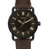 Fossil Copeland brun læderrem Black Dial Quartz FS5666 Herreur