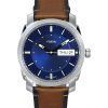 Fossil maskine Brun læderrem Blue Dial Quartz FS5920 Herreur