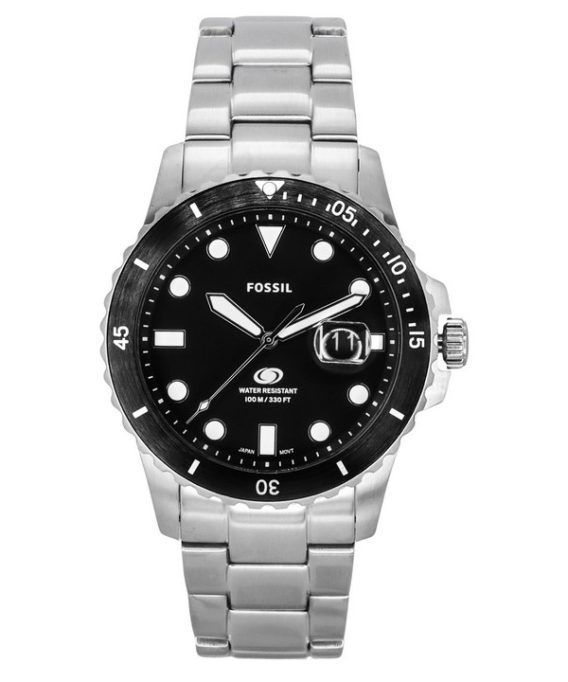 Fossil Blue Dive Rustfrit Stål Black Dial Quartz FS6032 100M herreur