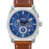 Fossil Machine Chronograph Læderrem Blue Dial Quartz FS6059 herreur