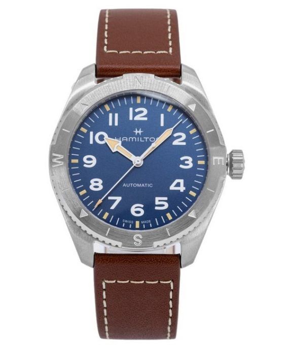 Hamilton Khaki Field Expedition læderrem Blue Dial Automatisk H70315540 100M herreur