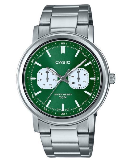 Casio Standard Analog rustfrit stål Grøn skive Quartz MTP-E335D-3EV herreur