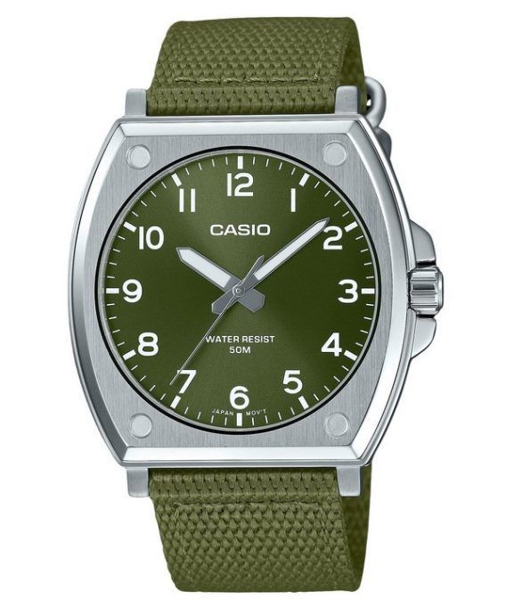 Casio Standard Analog Stofrem Grøn Urskive Quartz MTP-E730C-3AV herreur