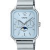 Casio Standard Analog Månefase rustfrit stål Baby Blue Dial Quartz MTP-M305D-2AV herreur