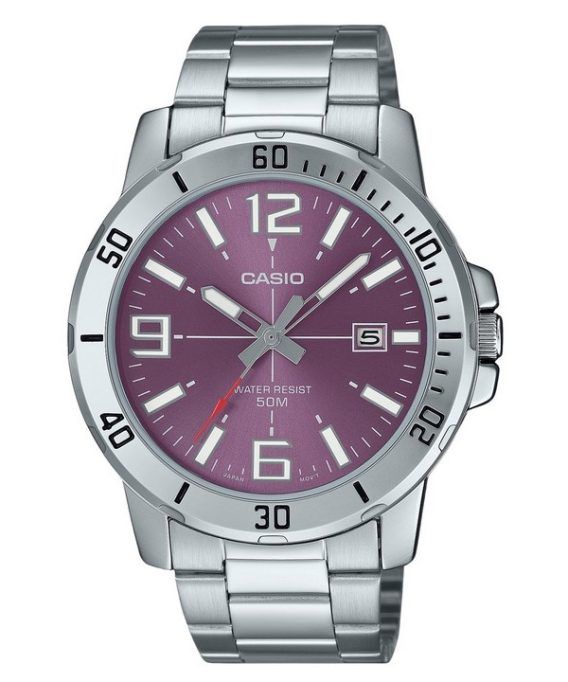 Casio Standard Analog Rustfrit Stål Lilla Urskive Quartz MTP-VD01D-6BV herreur