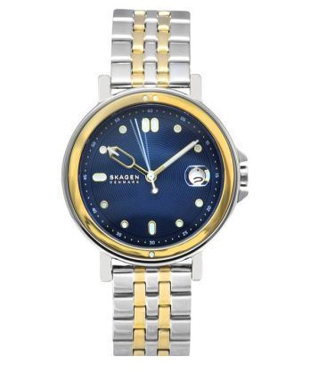 Skagen Signature Lille Sport Tofarvet rustfrit stål Blue Dial Quartz SKW3137 Dameur