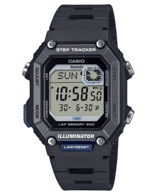 Casio Standard Digital Smartphone Link Step Tracker Resin Strap Quartz WS-B1000-1AV 100M herreur