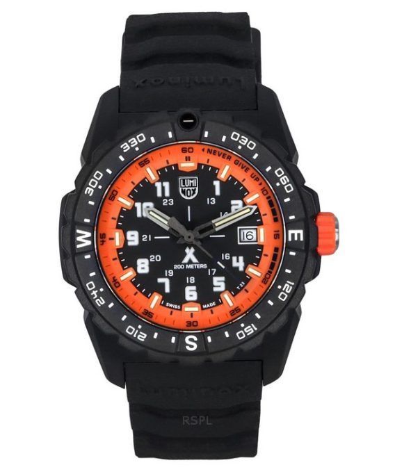 Luminox Bear Grylls Survival Mountain gummirem Black Dial Quartz Diver&#39,s XB.3739 200M herreur