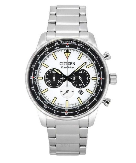 Citizen Eco-Drive Chronograph rustfrit stål hvid skive CA4500-91A 100M herreur