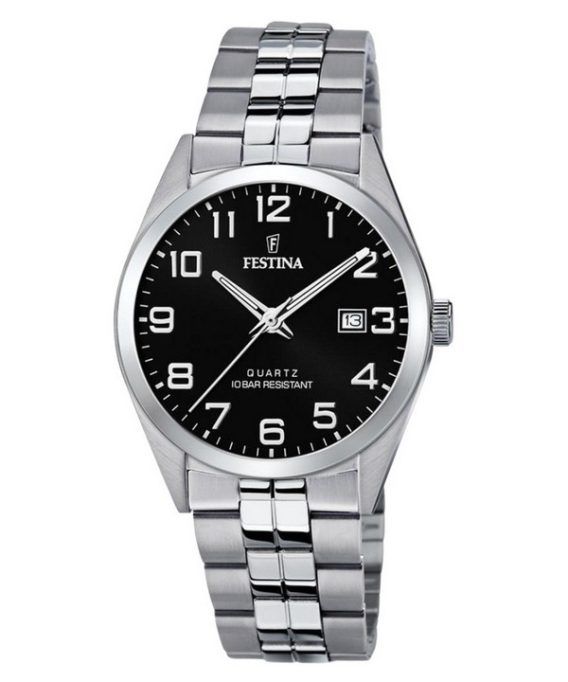 Festina Classics Stainless Steel Black Dial Quartz F20437-4 100M herreur