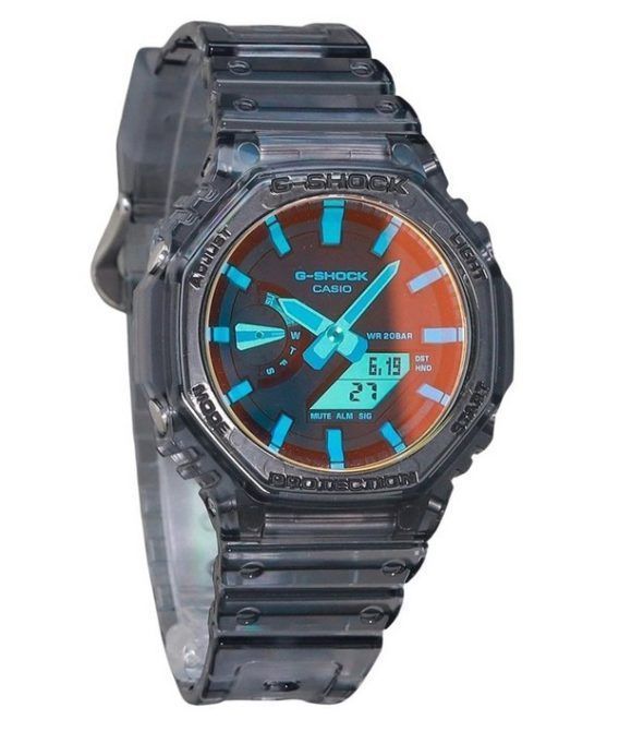 Casio G-Shock Analog Digital Transparent Resin Rem Multicolor Urskive Quartz GA-2100TLS-8A 200M herreur