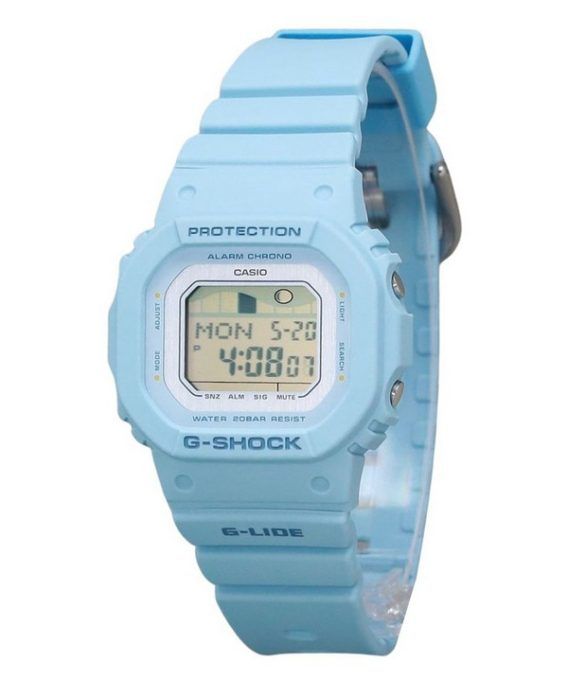 Casio G-Shock G-Lide digital lyseblå biobaseret harpiksrem Quartz GLX-S5600-2 200M dameur