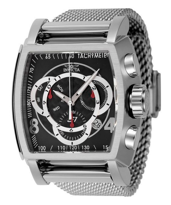 Invicta S1 RAlley Chronograph Rustfrit stål Black Dial Quartz 46007 100M herreur