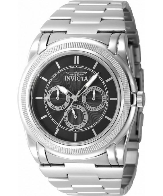 Invicta Slim GMT Rustfrit stål Gunmetal Urskive Quartz 46258 herreur