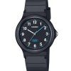 Casio Pop analog sort biobaseret harpiksrem med sort urskive Quartz LQ-24B-1B dameur