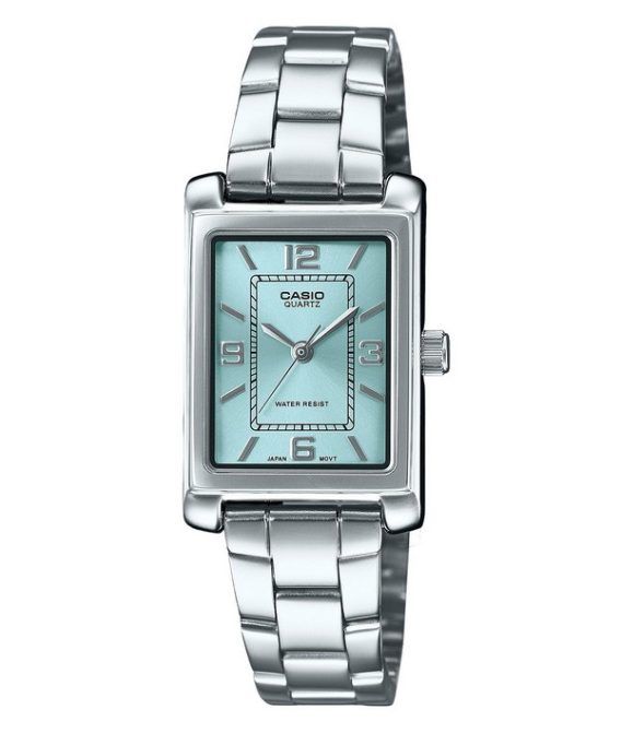 Casio Standard Analog rustfrit stål Aqua Blue Dial Quartz LTP-1234DD-2A dameur