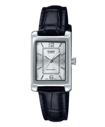 Casio standard analog læderrem Silver Dial Quartz LTP-1234LL-7A dameur