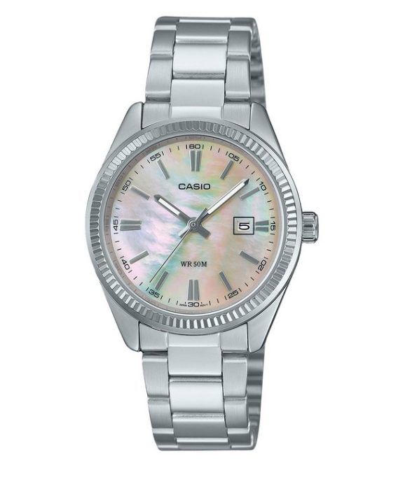 Casio standard analog rustfrit stål perlemorskive Quartz LTP-1302DS-4AV dameur