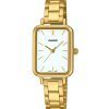 Casio Standard Analog Guld Tone Rustfrit Stål Hvid Urskive Quartz LTP-V009G-7E Dameur