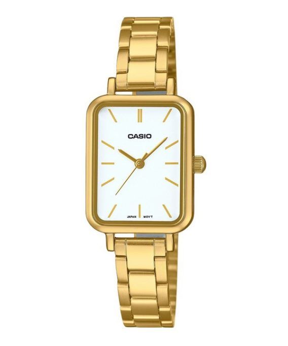 Casio Standard Analog Guld Tone Rustfrit Stål Hvid Urskive Quartz LTP-V009G-7E Dameur