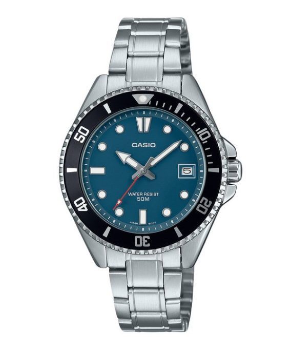 Casio Standard Analog rustfrit stål Blue Dial Quartz MDV-10D-2A1V herreur