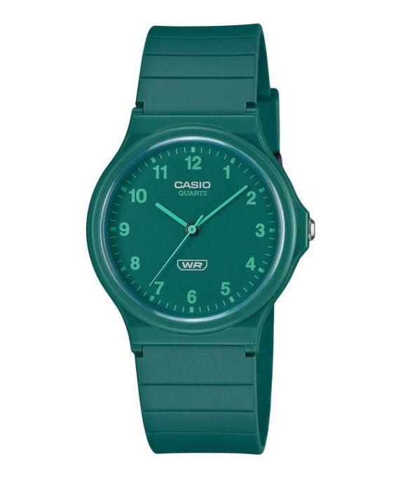 Casio POP analog biobaseret harpiksrem grøn urskive Quartz MQ-24B-3B unisex ur