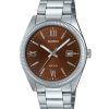 Casio Standard Analog Ion Belagt rustfrit stål Brun Urskive Quartz MTP-1302DD-5AV herreur