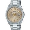 Casio Standard Analog Ion-belagt rustfrit stål Beige Urskive Quartz MTP-1302DD-9AV herreur