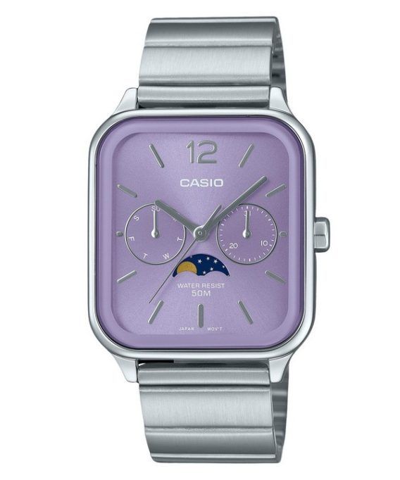 Casio Standard Analog Månefase Rustfrit Stål Lilla Urskive Quartz MTP-M305D-6AV herreur