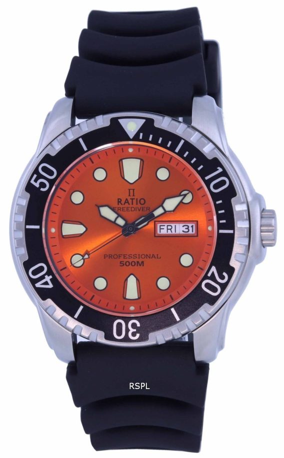 Ratio FreeDiver Orange Urskive PU Strap Quartz 48HA90-02-ORG 500M herreur