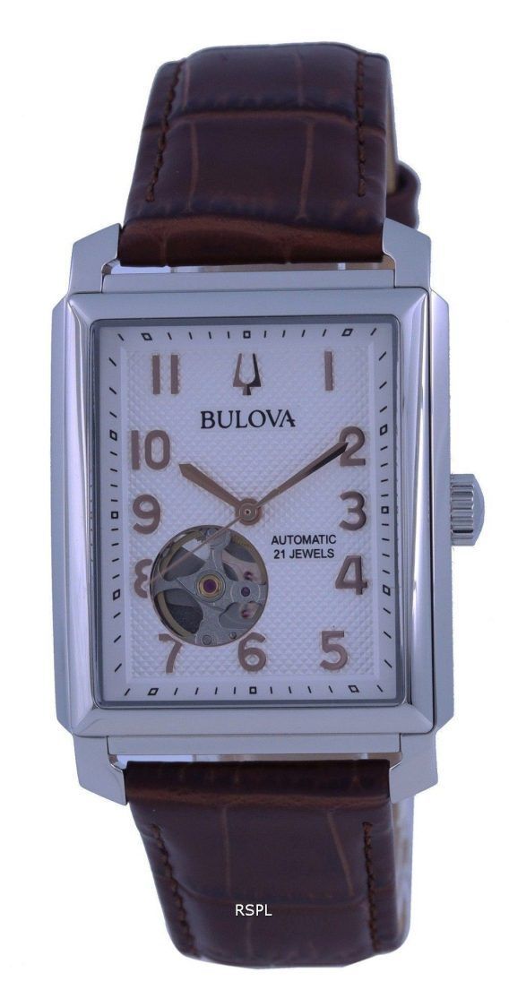 Bulova Sutton White Dial Læderrem Automatisk 96A268 Herreur