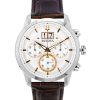 Bulova Sutton Big Date Chronograph Brun læderrem Silver Dial Quartz 96B309 Herreur