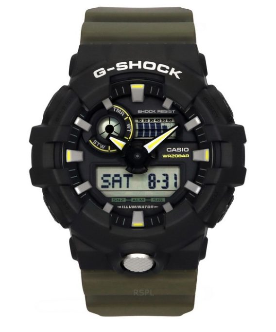 Casio G-Shock Analog Digital Resin Rem Black Dial Quartz GA-710TU-1A3 200M herreur