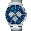 Casio Standard Analog Ion Belagt rustfrit stål Blue Dial Quartz MTP-1374D-2A3V herreur