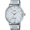 Casio Standard Analog rustfrit stål Marmor inspireret hvid skive Quartz MTP-VT01DM-7A herreur