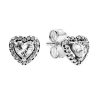 Pandora Elevated Heart Stud Øreringe 298427C01 til kvinder