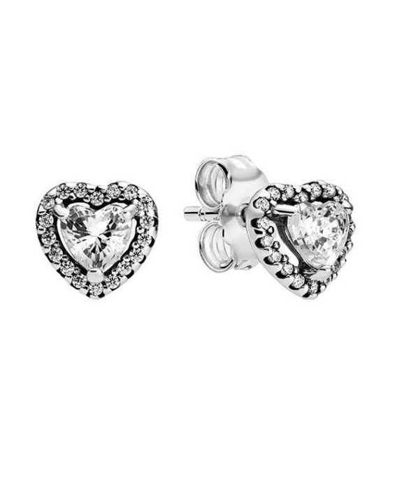 Pandora Elevated Heart Stud Øreringe 298427C01 til kvinder