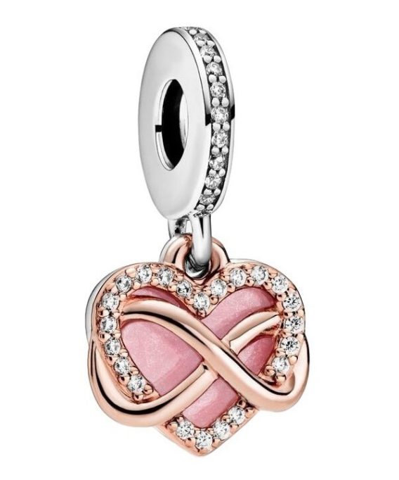 Pandora Sparkling Infinity Heart Dangle Charm med klare Cubic Zirconia 788878C01 til kvinder