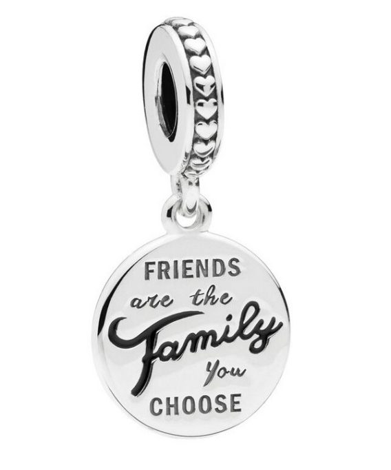 Pandora Friends Are Family Dingle charme med sort emalje 798124EN16 til kvinder