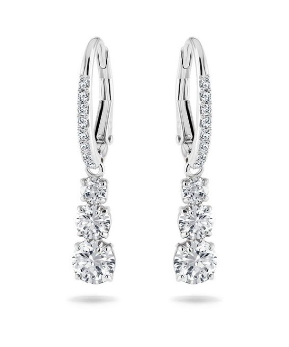 Swarovski Stilla Attract Rhodium Belagte Og Zirconia Hoop Øreringe 5416155 Til Damer