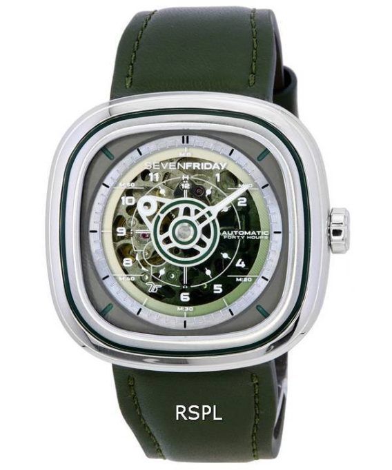 Sevenfriday T-Series Green-T Skeleton Dial Automatisk T1/06 SF-T1-06 herreur