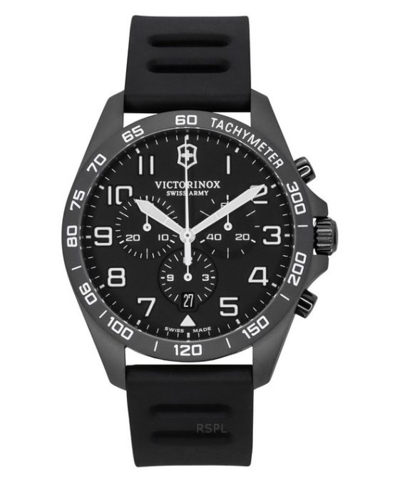 Victorinox Swiss Army Fieldforce Sport Chronograph Gummirem Black Dial Quartz 241926-1 100M herreur