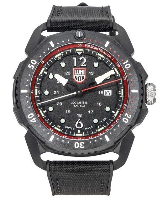 Luminox ICE SAR Artic gummirem Black Dial Swiss Quartz Diver&#39,s XL.1051 200M herreur