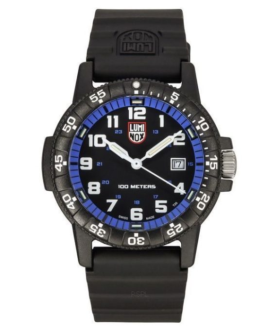 Luminox Leatherback SEA Turtle Giant Polyurethan Rem Black And Blue Dial Swiss Quartz XS.0324 100M herreur