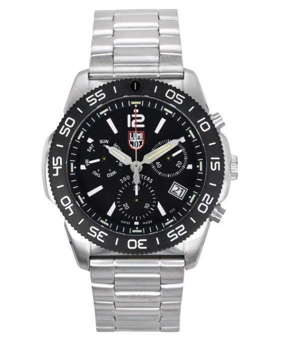 Luminox Pacific Diver Chronograph Rustfrit stål Black Dial Quartz XS.3142 200M herreur