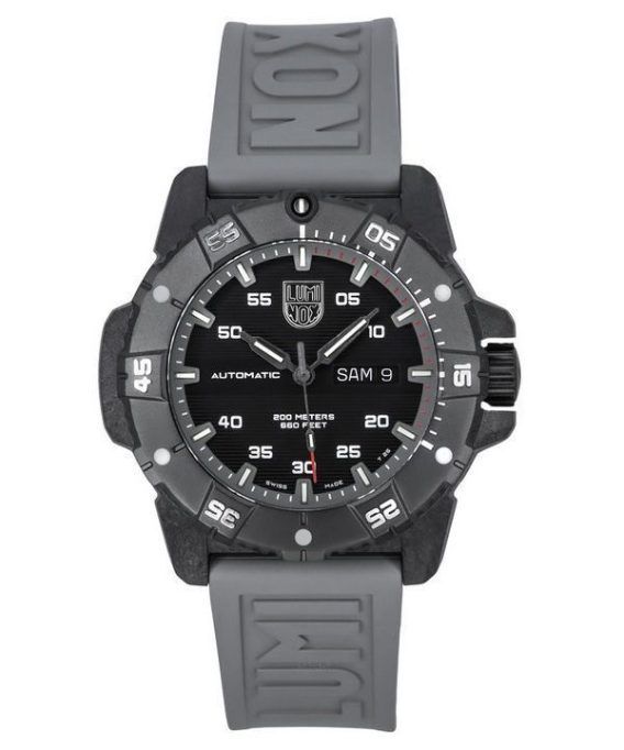 Luminox Master Carbon SEAL Grå gummirem Black Dial Swiss Automatic Diver's XS.3862 200M herreur